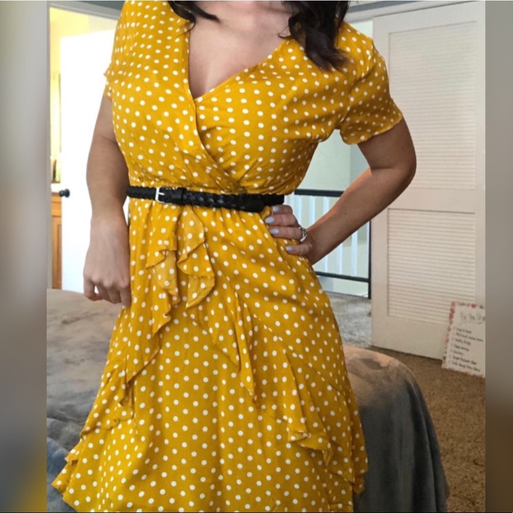 Cute yellow polka dot dress